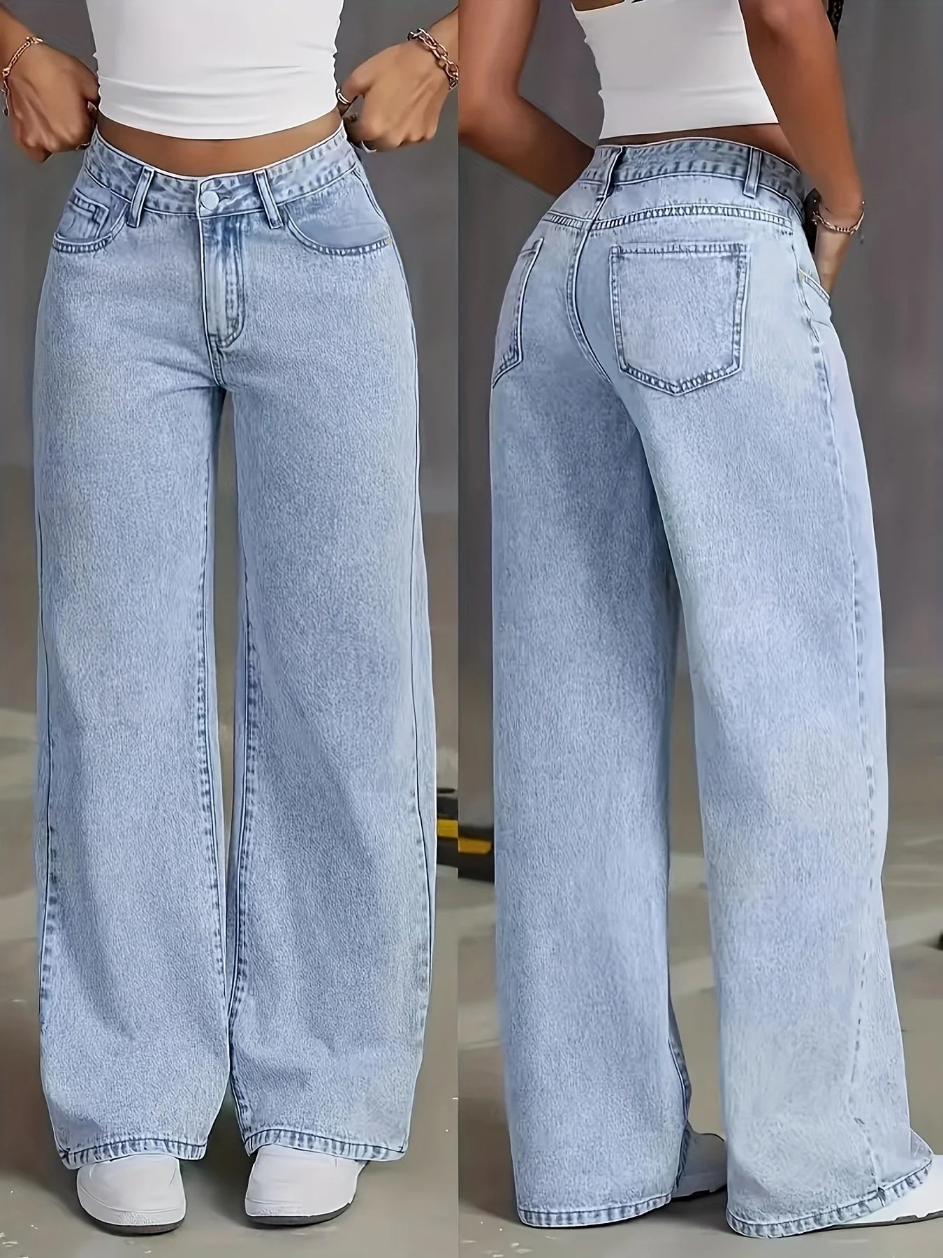 Women's jeans in the style of the 2000s.