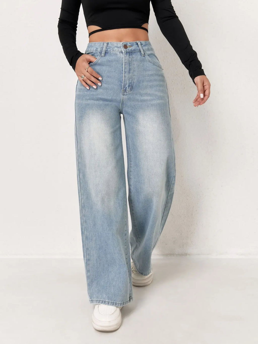 Women's jeans in the style of the 2000s.