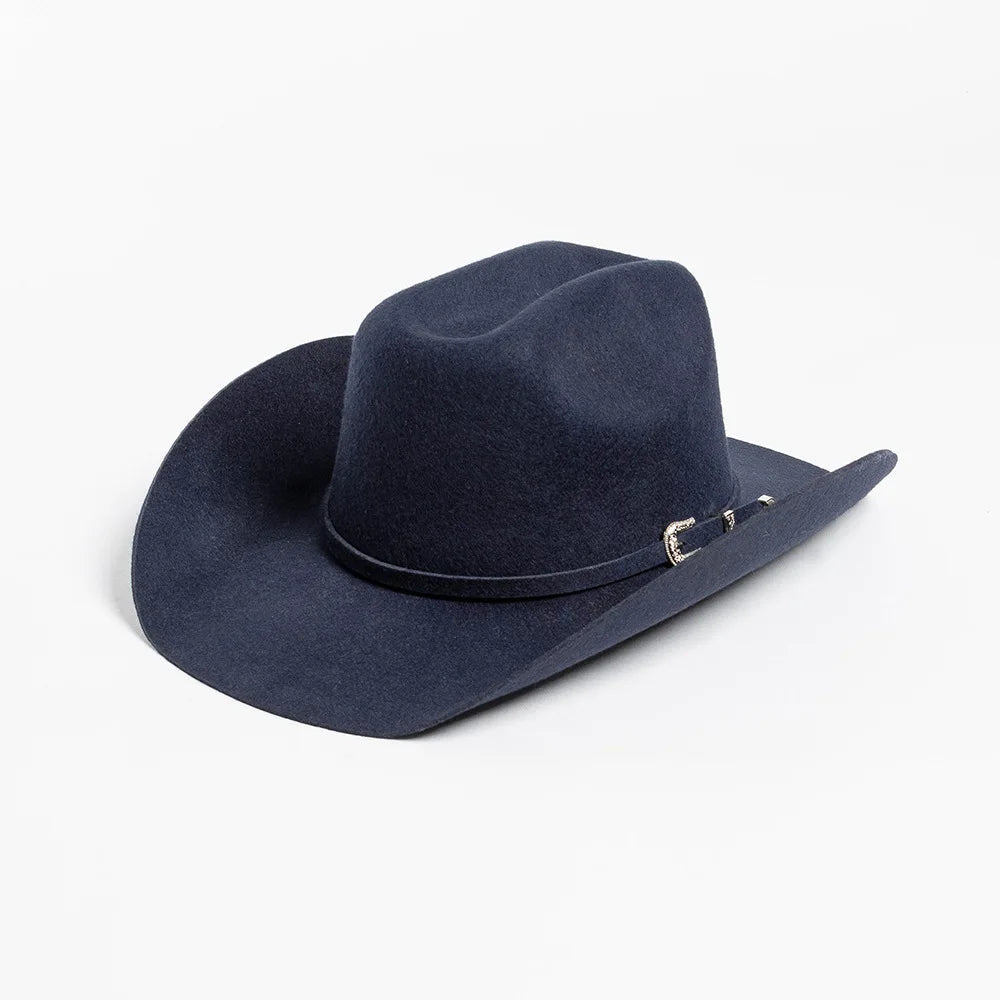 Western-style cowboy hat, 100% wool, square brim, for country music.