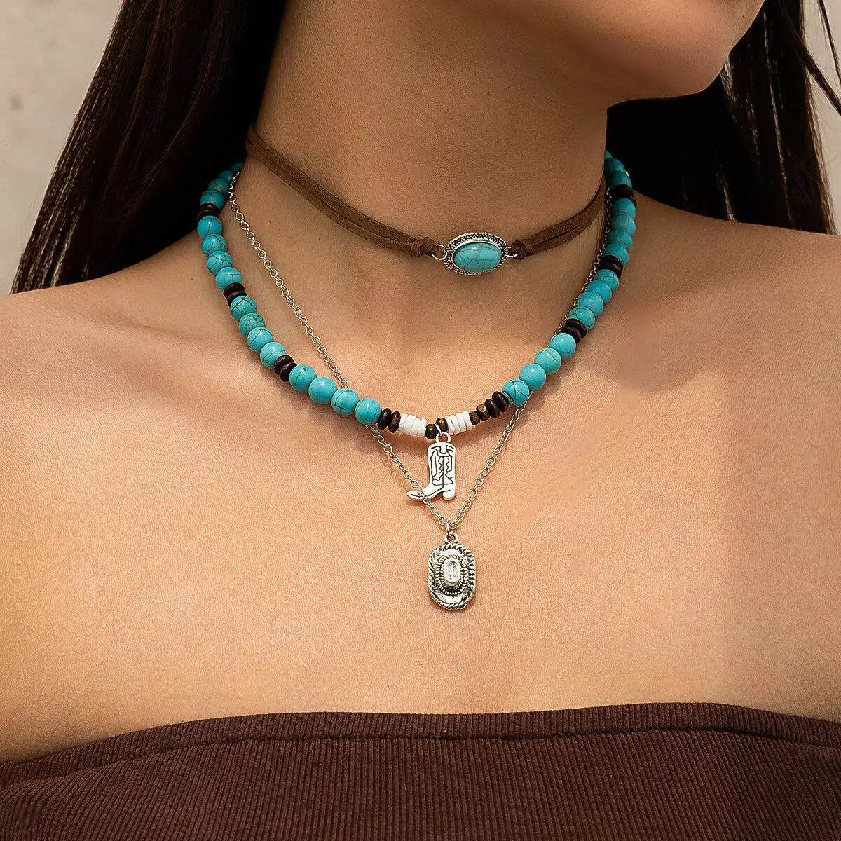 KunJoe 3-piece choker necklace set