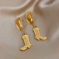 Earrings with cowboy hat and boot pendants