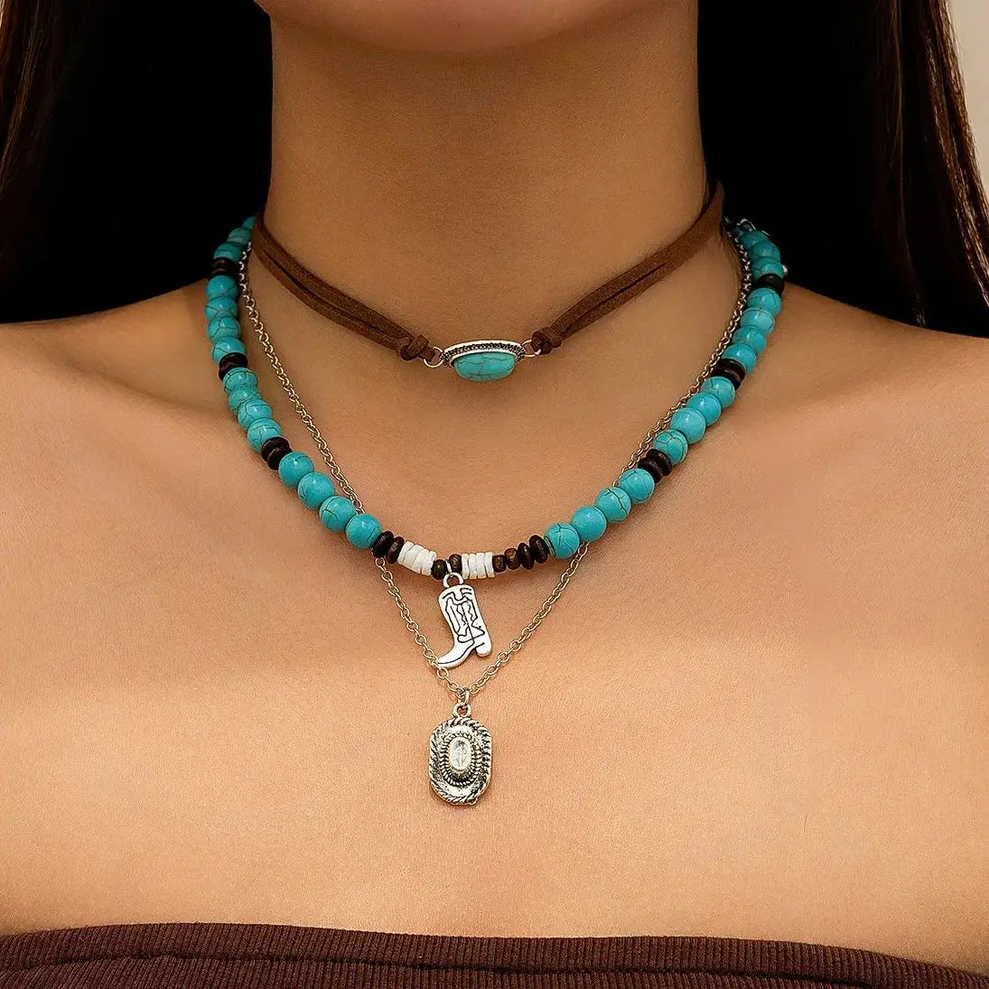 KunJoe 3-piece choker necklace set