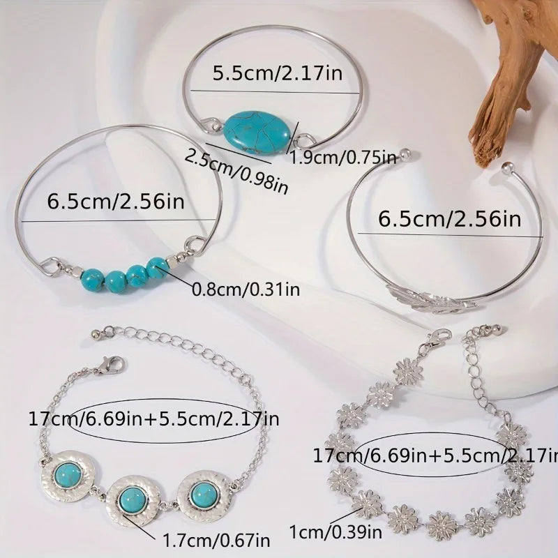 Set of 5 vintage bracelets with butterflies
